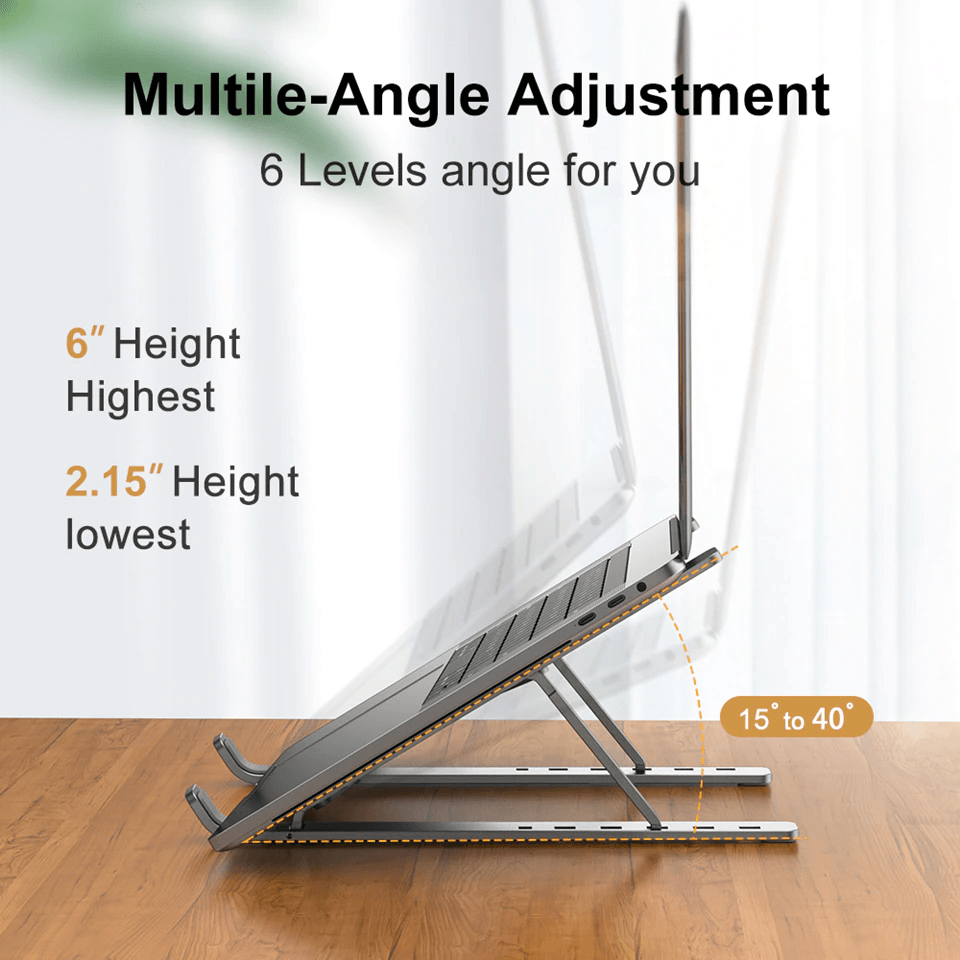 Compro™ Folding Adjustable Aluminum Laptop Stand + FREE POUCH