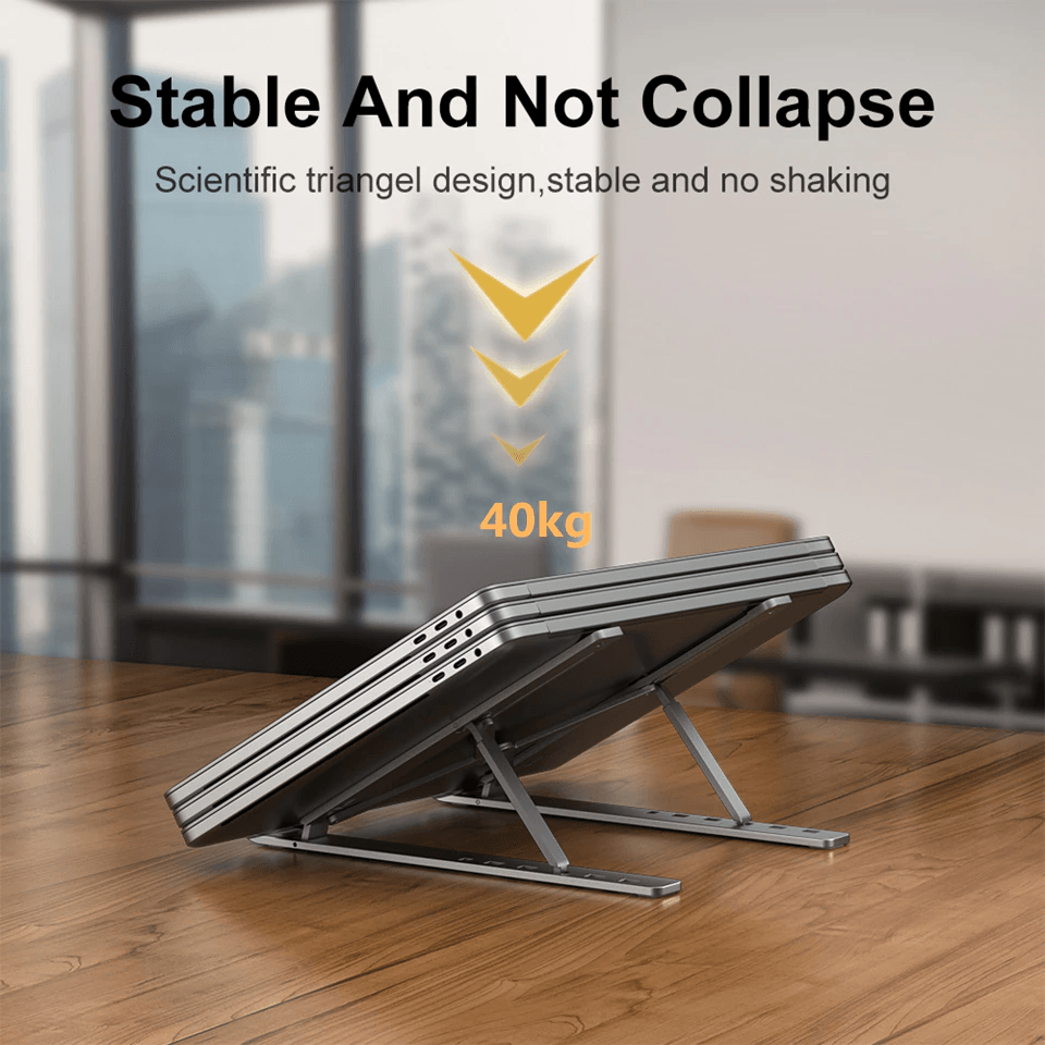 Compro™ Folding Adjustable Aluminum Laptop Stand + FREE POUCH