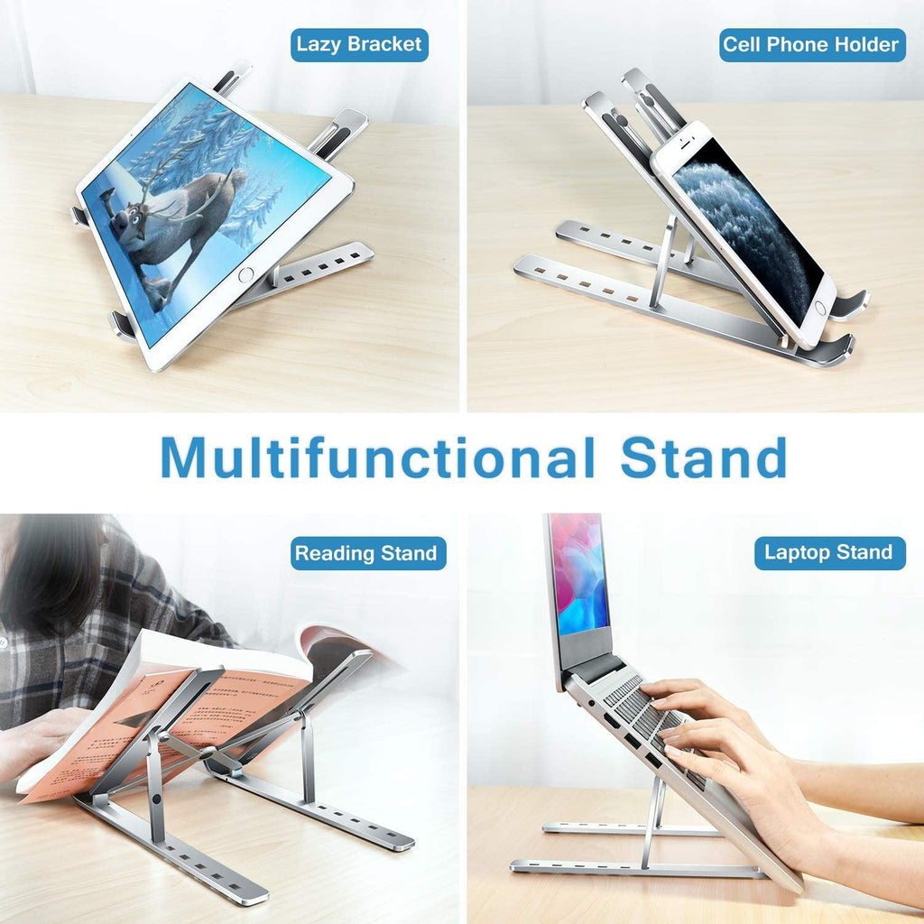 Compro™ Folding Adjustable Aluminum Laptop Stand + FREE POUCH