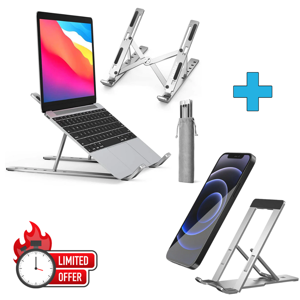 Exclusive Deal ( Adjustable Laptop Stand + Adjustable Mobile/Tablet Stand)
